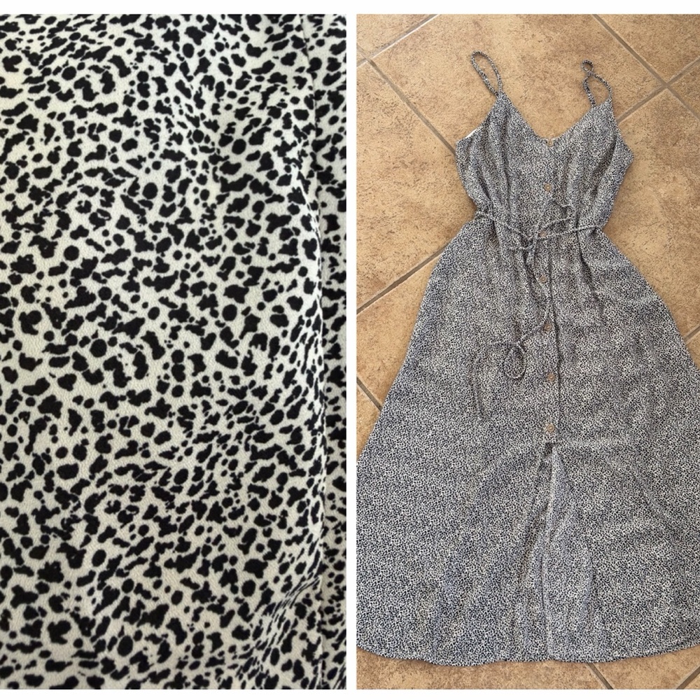Sienna Sky Black and White button down Midi Dress D025